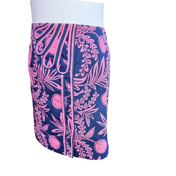 Lilly Pulitzer Womens Pink & Navy Pineapple Print Skirt Size 2 - Picture 5 of 8